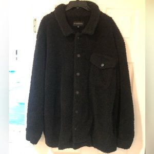 No boundaries fleece Shacket with side pockets front snap closure